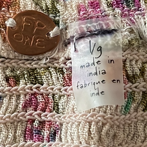 Free People Maia Petal Meadow Ruched Top with removable adjustable straps Sz L - Picture 5 of 15